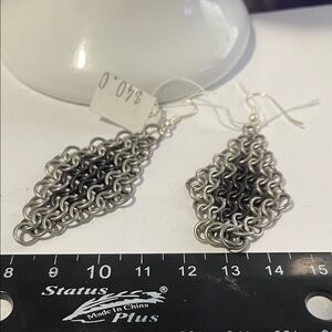 Elegant Silver Chainmail Earrings